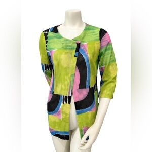 Joseph Ribkoff Abstract Print Jacket Cardigan Women’s S/M Open Front 3/4 Sleeve